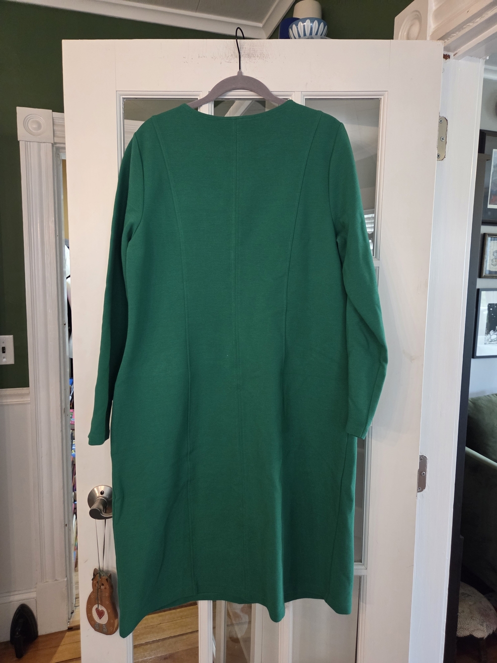 Boden Emerald Green Long-Sleeve Ponte Sheath Dress - Size 14L - Picture 9 of 9